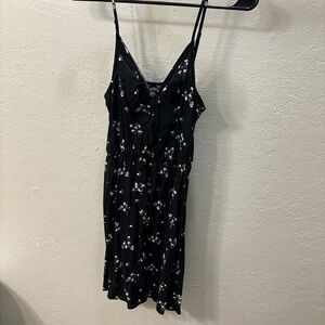 H&M Black Dress with Pink Floral Design
